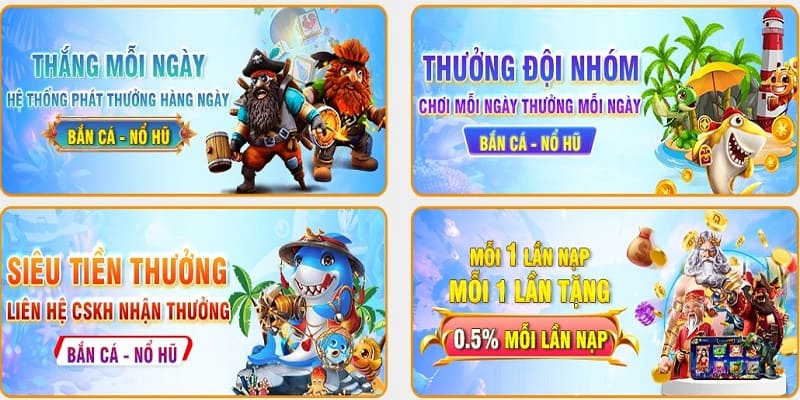 Ưu đãi hấp dẫn khi chơi bắn cá nổ hũ theo đội nhóm